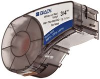 Brady M21-750-595-RD BMP21 Tape B- 595 Indoor/Outdoor Vinyl Film Size: 3/4" x 21' WHT/RED