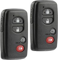 Smart Key Fob Keyless Entry Remote Shell Case & Pad fits Toyota Highlander Venza 2008-2016 (HYQ14AAB, HYQ12ACX, HYQ14AEM), Set of 2