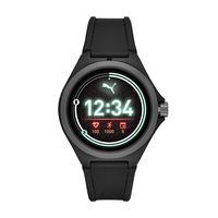 PUMA Sport 44mm Heart Rate Smartwatch - Black Silicone Band Lightweight Touchscreen