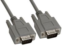 Amphenol CS-DSPMDB09MM-001 9-Pin DB9 Premium D-Sub Cable, Shielded, Male/Male, 1', Gray