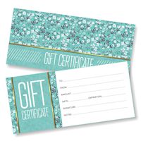 25 Blank Gift Certificates for Business - Spring Design - Size 4"X9" - Perfect Marketing Tool for Hair Salon, Spa, Beauty Salon, Nail Salon, Massage Salon and Other Small Businesses.
