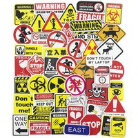 Hard Hat Sign Laptop Stickers Vinyl Waterproof Computer Guitar Travel Case Skateboard Luggage Graffiti Decal 50Pcs Pack(B)