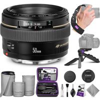 Canon EF 50mm f/1.4 USM Standard Telephoto Lens with Altura Photo Essential Accessory Bundle