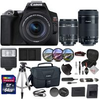 Canon EOS Rebel SL3 DSLR Camera (Black) + 2 STM Lens Bundle (Canon EF-S 18-55mm and Canon EF-S 55-250mm Lens) with Premium Accessories