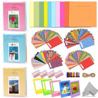 Xtech Accessories kit for Fujifilm Instax Mini 9/8 Includes 120 Colorful Sticker Frames, 3 Mini Photo Albums, Colorful Hanging Frames with Hanging Clips and String, Plastic Frames, Corner Frames