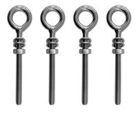 4 Pieces Stainless Steel 316 1/4" UNC Eye Bolt 1/4" x 2 3/8" (6mm x 60mm) Marine Grade