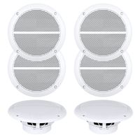 Enrock 3-EM602W 6 X Marine Dual Weather Resistant Full Range Speaker 250 Watts Peak Pack of 6 6 Speaker