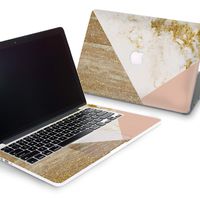 ZizzStore MacBook Hard Case and Keyboard Decal Set Protective Hard Shell with Vinyl Sticker Around Keyboard for (Pro Retina 15 (A1398), Wood with Marble)