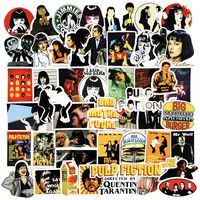 Pulp Fiction Classic Movie Stickers and Decals for Laptop Computer Skateboard Luggage Car Phone Waterproof 50pcs