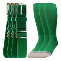 MadSportsStuff Pro Line Baseball Socks and Belt Combo (Kelly Green 3 Pack, X-Large)