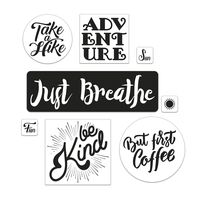 blugoat 8 Pack Trendy Vinyl Stickers: Black and White Sayings Be Kind, Adventure, Coffee Decals for Your Laptop, Computer, iPhone, Samsung, Phone Case, Water Bottle, Hydro Flask, Luggage, and More.