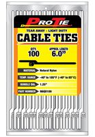 Pro Tie N6QO100 5.5-Inch Quik Off Tear Away Cable Tie, Nylon, Pack of 100