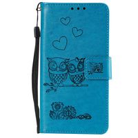 Lomogo Leather Wallet Case for Galaxy A10S with Stand Feature Card Holder Magnetic Closure, Shockproof Flip Case Cover for Samsung Galaxy A10S - LOHHA100933 Blue