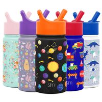 Simple Modern 14oz Summit Kids Water Bottle Thermos with Straw Lid - Dishwasher Safe Vacuum Insulated Double Wall Tumbler Travel Cup 18/8 Stainless Steel -Solar System