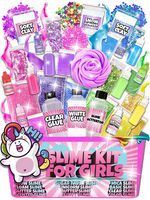 Slime Kit for Girls - All-Inclusive UNICORN Slime Making Kit - PLUS Slime Supplies Kit [57 Pieces Set] - DIY Slime Kit Makes Unicorn Slime, Cloud, Fluffy, Clear, Floam - Clear Glue Slime Activator