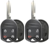 KeylessOption Keyless Entry Remote Uncut Blank Ignition Key Blade Fob Shell Case Cover Buttons for F-150 F-250 (Pack of 2)