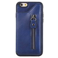 CUSKING Premium Wallet Stand Case for Apple iPhone 6 / iPhone 6s with Card Holders and Magnetic Closure, Multifunctional Shockproof Case, Blue