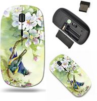 Liili Wireless Mouse Travel 2.4G Wireless Mice with USB Receiver, Click with 1000 DPI for Notebook, pc, Laptop, Computer, mac Book Painting Collection Birds of Spring Photo 20539857