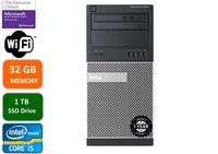Dell Optiplex 9020 Mini Tower Desktop PC, Intel Core i5-4570-3.2 GHz, 32GB Ram, 1TB(1000GB) SSD Drive, WiFi, DVD-RW, Windows 10 Pro (Renewed)