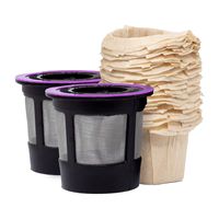 iPartsPlusMore Reusable K Cups and Filters - For Keurig 2.0 & 1.0 Brewers - Universal Fit Refillable Single Cup Coffee - Stainless Steel Mesh & Paper Filter (2 pack)