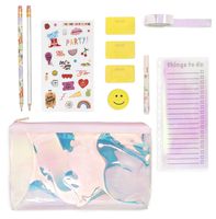 Ban.do Ultimate Planner Pack | Pencil Pouch with Stickers, Paper Tape, Pencils, and More | Pearlescent
