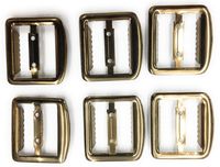 6 Vest Buckle , Slide Fastner , Bronze Plating 7/8" Center