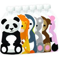 Squooshi Reusable Food Pouch | Animal 6 Pack | 5 Ounce (6 Count)