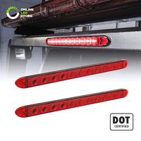 2pc 16" 11 Red LED Trailer Light Bar [DOT Compliant] [IP65 Waterproof] [Park/Brake/Turn Signal] Running Marker ID Rear Trailer Tail Light Bar for 80" Motorcycle Utility Marine Boat Trailers
