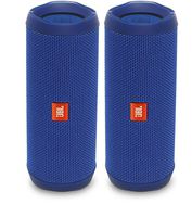 JBL Flip 4 Waterproof Portable Wireless Bluetooth Speaker Bundle - (Pair) Blue
