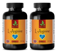 Testosterone Support for Men - L-ARGININE 500mg - Arginine Capsules 500mg - 2 Bottles 200 Capsules