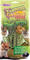 F.M. Brown's Tropical Carnival Natural Wheat Sprays Foraging Treat for Rabbits, Chinchillas, Guinea Pigs, Hamsters, Gerbils, Mice and Rats, 1.5-oz Bag - All-Natural, Cage Clip Included