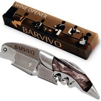 Barvivo Professional Waiters Corkscrew This Bottle Opener for Beer and Wine Bottles is Used by Waiters, Sommelier and Bartenders Around The World. Made of Stainless Steel and Black Resin.
