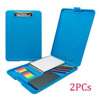 JCHB 2PC Letter Size Plastic Storage Clipboard with Built-in Pen Holder