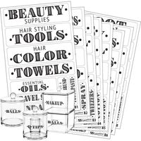 Talented Kitchen Farmhouse Bathroom Beauty Organization Labels - 72 Bathroom & Makeup Organization Preprinted Sticker. Water Resistant, Canister Labels. Jar Decals Bath Storage (Set of 72 - Bathroom)