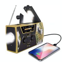 FORZA 2019 Emergency Solar Hand Crank Radio | Solar Powered NOAA Weather Radio | AM/FM, LED Flashlight, USB Charger | Household and Outdoor Emergency | 2000mAh Power Bank| Survival | (Desert Camo)