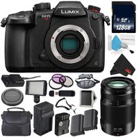 Panasonic Lumix DC-GH5S Mirrorless Micro Four Thirds Digital Camera International Version + Panasonic Lumix G X Vario 35-100mm II Lens + 128GB Class 10 Memory Card Bundle