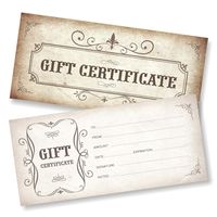 25 Blank Gift Certificates for Business - Vintage - Size 4"X9" - Ideal for Hair Salon, Spa, Beauty Salon, Nail Salon, Massage Salon and Other Small Businesses.