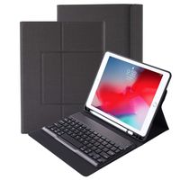 Povinmos Durable Leather Black Apple iPad Pro 12.9 2018 3rd Generation Tablet Stand Case Cover with Wireless Bluetooth Keyboard, Pencil Holder (Supported Apple Pen Charging) Slim New
