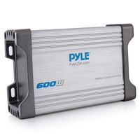 Pyle 4-Channel Marine Amplifier Receiver - Waterproof and Weatherproof Audio Subwoofer for Boat Stereo Speaker & Other Watercraft - 1200 Watt Power, Wired RCA, AUX and MP3 Audio Input Cable - PLMRMP4A