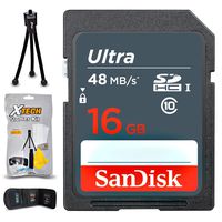 SanDisk 16GB Ultra Class 10 SDHC UHS-I Memory Card + Xtech Starter Kit for Canon Cameras Including Canon Powershot SX730 HS, SX620 HS, SX720 HS, SX710, SX610, G9 X Mark II, G7 X Mark II, SX540 SX420