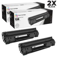 LD Remanufactured Canon 3500B001AA (128) Set of 2 Black Laser Toner Cartridges