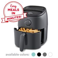Dash DCAF200GBGY02 Tasti Crisp Electric Air Fryer + Oven Cooker with Temperature Control, Non Stick Fry Basket, Recipe Guide + Auto Shut Off Feature, 2.6Qt, Grey