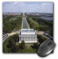 3dRose LLC 8 x 8 x 0.25 Inches Mouse Pad, Aerial View of The Lincoln Memorial (mp_55351_1)