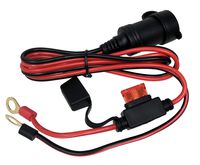 Tetra-Teknica MotoBasics Series RHF-01 12V Eyelet Battery Terminal to Cigarette Lighter Female Socket Extension Cord, 3 Feet, 16 Gauge Copper Wire, 10A Fuse