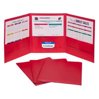 C-Line 3-Pocket Tri-Fold Heavyweight Poly Portfolios, Red, Box of 24 (33944-24)