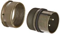 Amphenol Industrial 10-069522-08P Circular Connector Pin, Environmental Resisting, No Rear Hardware, Threaded Coupling, Solder Termination, Straight Plug, 22-8 Insert Arrangement, 22 Shell Size, 2 Contacts
