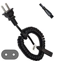 HQRP AC Power Cord for Philips Norelco 5855XL 5862XL 5867XL 5887XL 6423LC 6615X 6618X 6844XL 6863XL 6613X Shaver Lead Mains Cable + HQRP Cleaning Brush