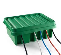 SOCKiTBOX - The Original Weatherproof Connection Box - Indoor & Outdoor Electrical Power Cord Enclosure for Timers, Extension Cables, Reels, Transformers, Power Strips, Lights & Tools - Large - Green