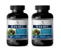 Energy Booster Supplements - Black MACA 1000MG - Boost Performance and Drive - maca Root Capsules for Women - 2 Bottles 180 Vegetable Capsules