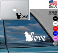 Animal love Cat Pet Vinyl Decal Sticker for Car Window Laptop (5) Love Cat, White)